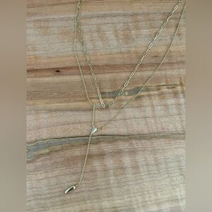 Kendra Scott Gold Lariat 2-layer Paperclip Necklace